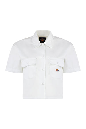 Short sleeve cotton blend shirt-0